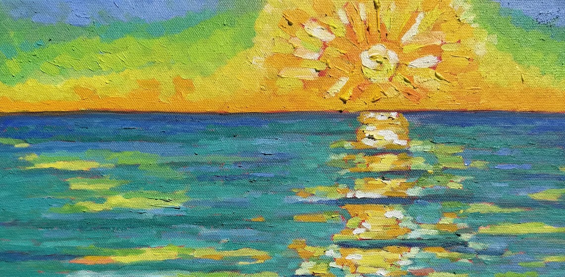 "Seaside Sunset" detail